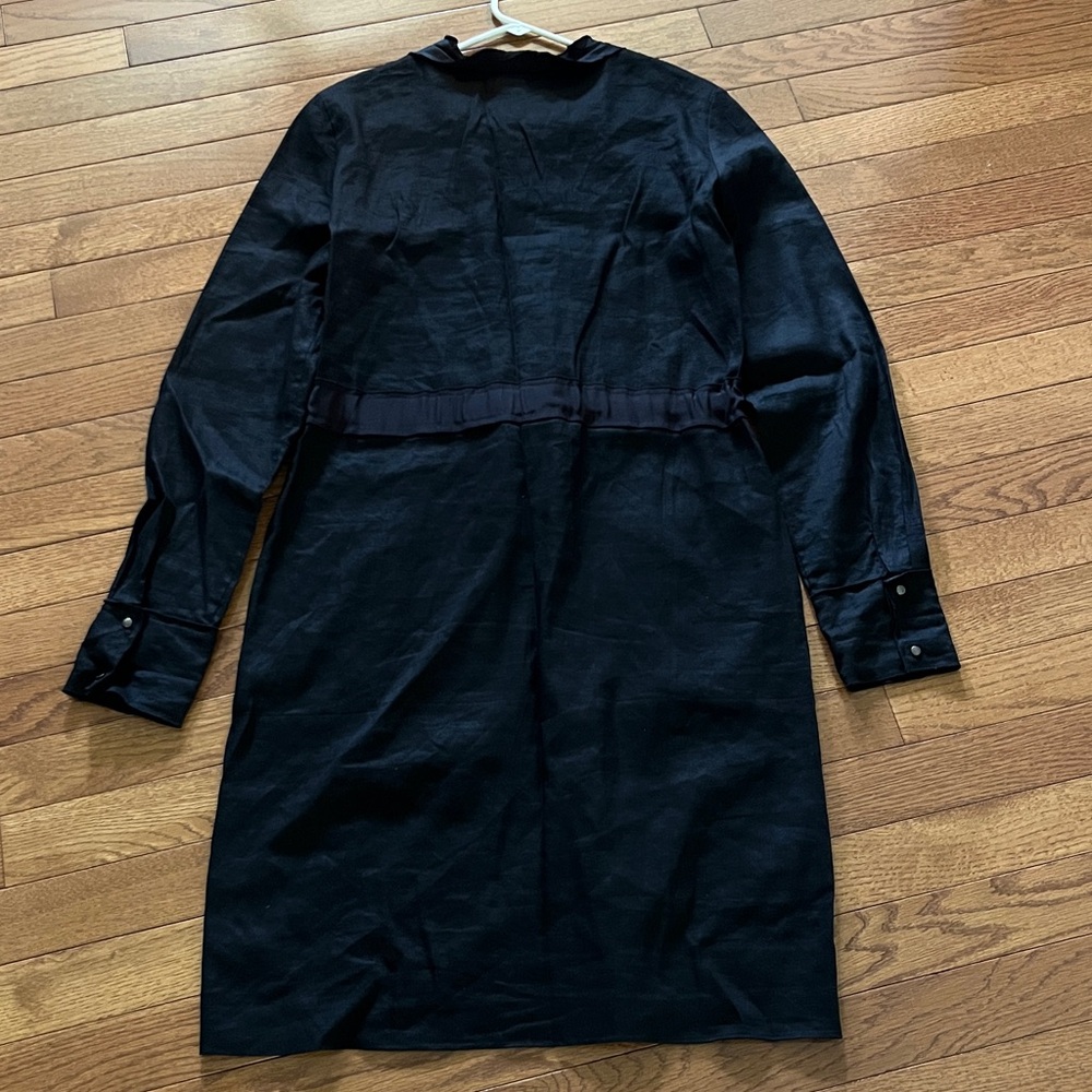 Elie Tahari Black Linen Dress Pockets Zipper Front - Picture 15 of 17